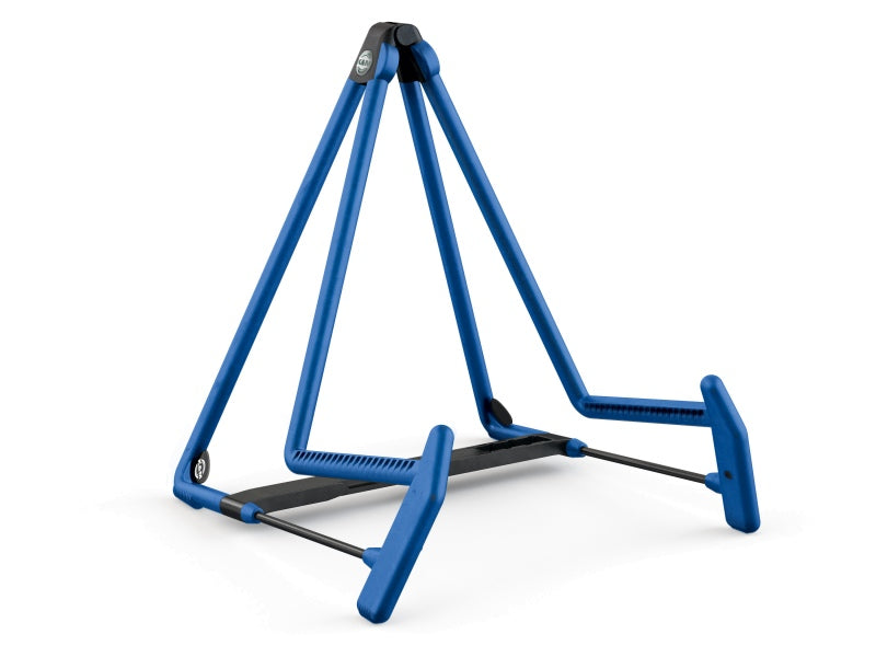 K&M 17580 Heli Acoustic Guitar Stand w/Adjustable Crossbar (Blue)