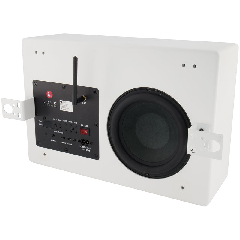 Loud of Sweden TW1 WHITE Premium Wireless Installation Subwoofer (White)