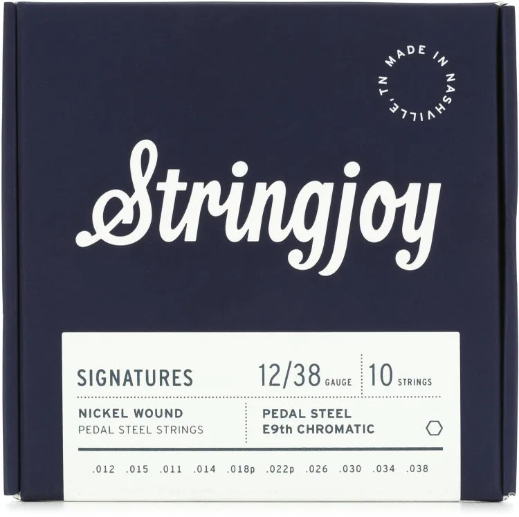 Stringjoy SJ-NW1238 10 Electric Guitar Strings Nickel-Wound Pedal Steel E9th - 12-38