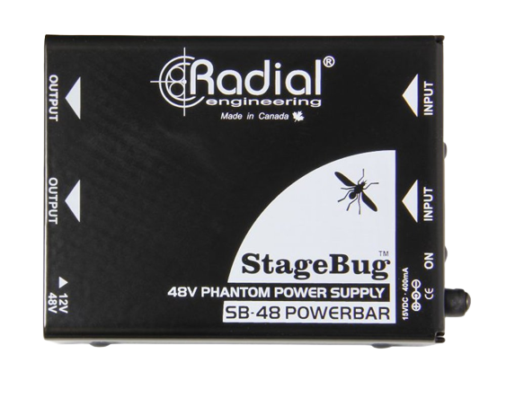 Radial Engineering SB-48 PHANTOM Stagebug 2-Channel Phantom Power Generator