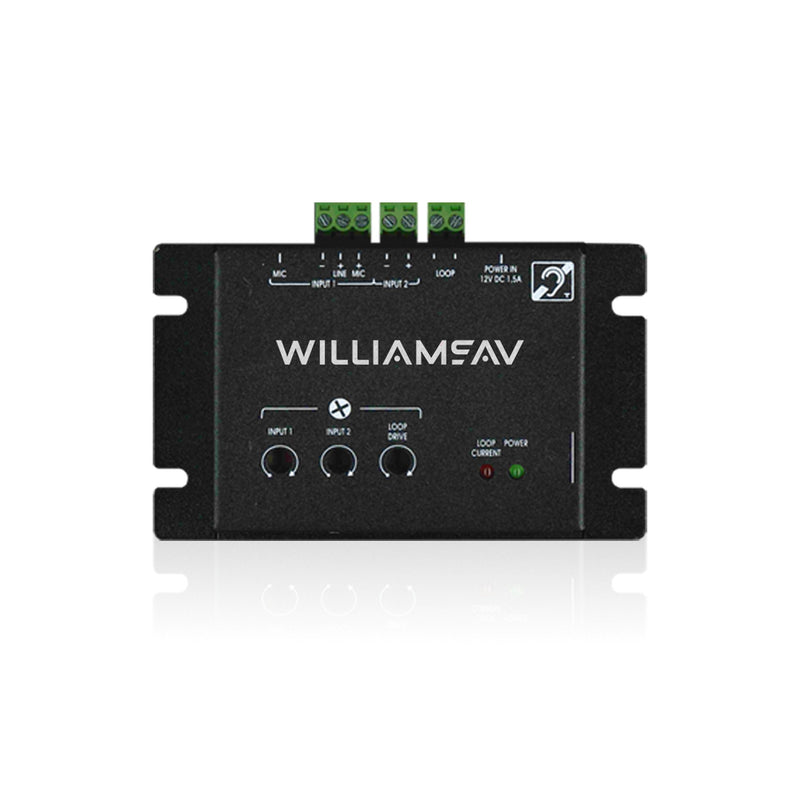 Williams AV DL102 SY3 Système de boucle auditive avec compteur Digi-Loop avec microphone de bureau