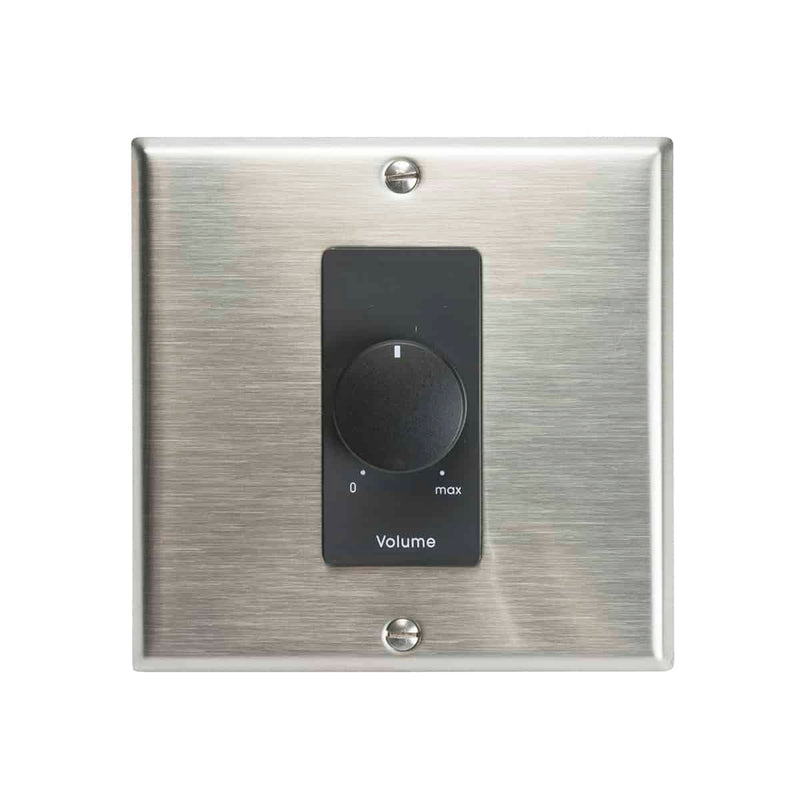 Lowell 200LVC-DSB Mono Volume Control Wall Plate (Stainless Steel, Black) - 200W