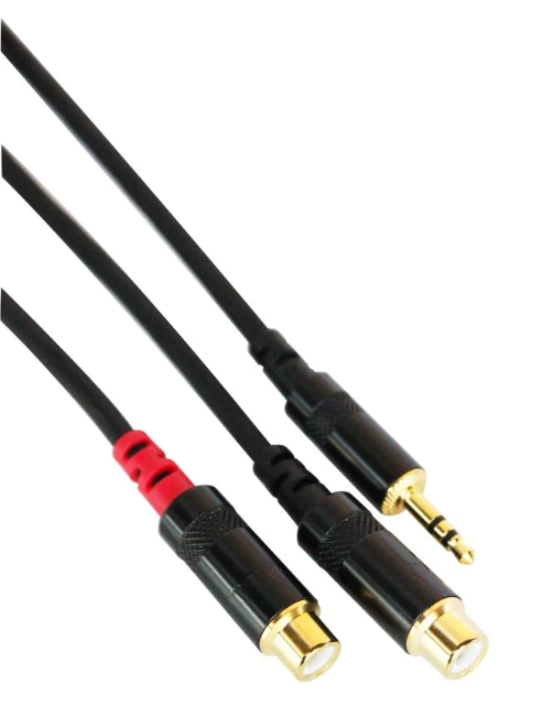 Digiflex HIN-1K-2R-6 Pro Splitter Cable Mini TRS to 2x RCA Plugs - 6 Foot