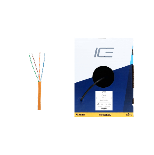 Ice Cable CAT6/ORA HDBaseT 23awg Câble Cat6 - Boîte de 1000 pieds (Orange)