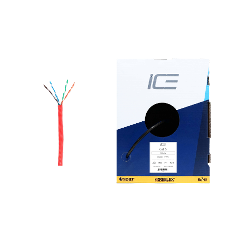 Ice Cable CAT6/RED Câble HDBaseT 23awg Cat6 - Boîte de 1 000 pieds (Rouge)