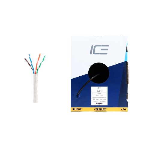 Ice Cable CAT6/WHT HDBaseT 23awg Cat6 Câble – Boîte de 300 m (Blanc)