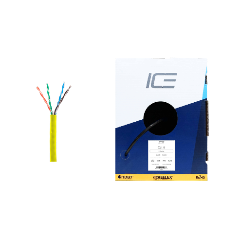 Ice Cable CAT6/YEL HDBaseT 23awg Cat6 Câble – Boîte de 300 m (Jaune)
