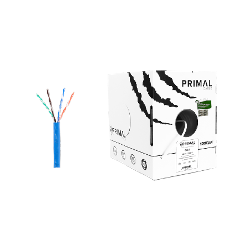 Ice Cable PR/CAT6/BLU Primal Cat6 Câble solide avec colonne vertébrale – Boîte de 304 m (Bleu)