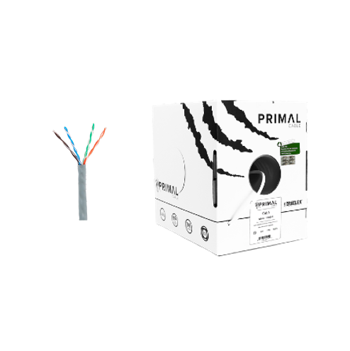 Ice Cable PR/CAT6/GRY Câble Primal Cat6 solide avec colonne vertébrale – Boîte de 300 m (gris)