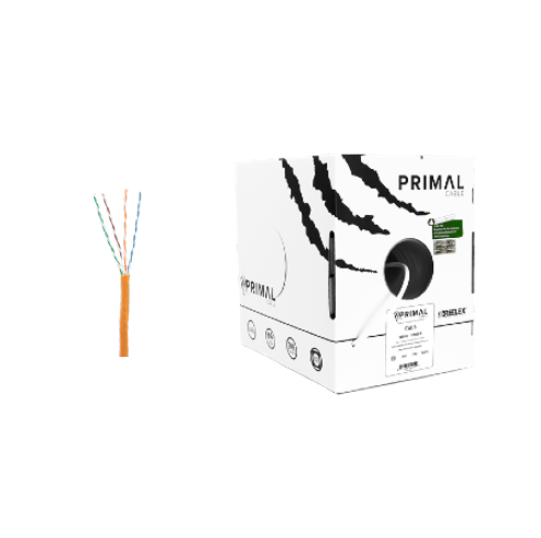 Ice Cable PR/CAT6/ORA Primal Cat6 Câble solide avec colonne vertébrale – Boîte de 300 m (Orange)