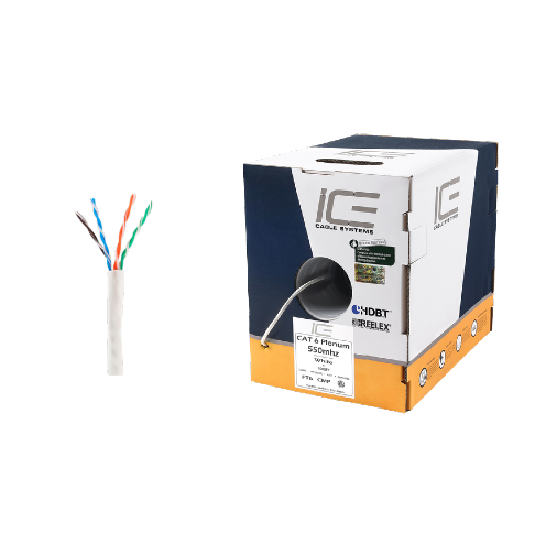Ice Cable Câble plénum CAT6/P/WHT Cat6 – Boîte de 300 m (Blanc)
