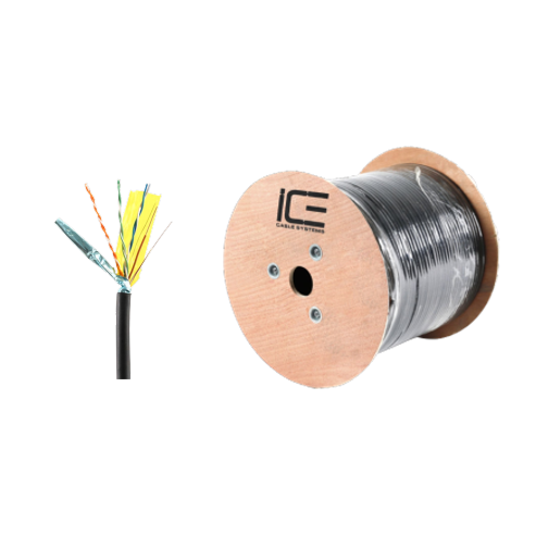 Ice Cable CAT6/P/SHIELDED/BLK Câble blindé pour plénum Cat6 – Bobine de 300 m (noir)