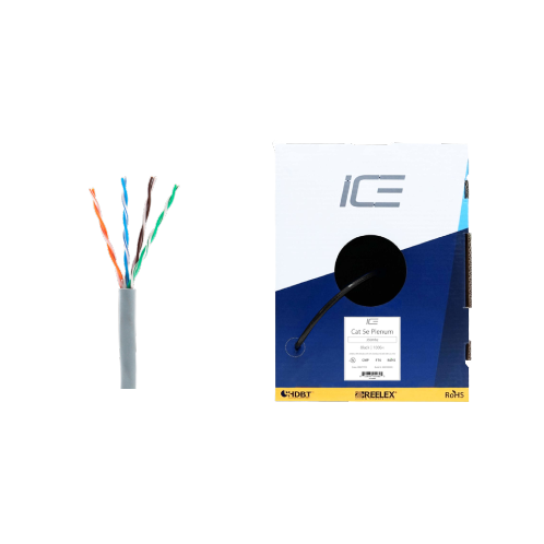 Ice Cable CAT5E/P/GRY Câble plénum Cat5e – Boîte de 300 m (gris)