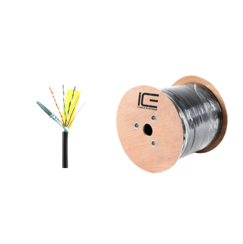 Ice Cable CAT5E/P/SHIELDED/BLK Câble blindé pour plénum Cat5e – Bobine de 300 m (noir)