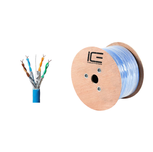 Ice Cable CAT7/BLU Cat7 10Gig 600mhz Cable - 1000ft Spool (Blue)
