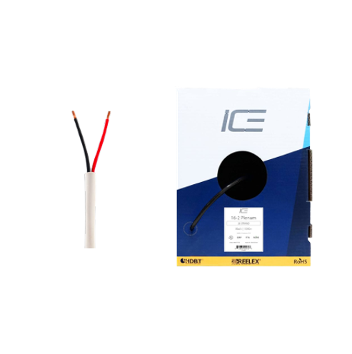 Ice Cable 16-2/P/WHT 16-2 Câble plénum – Boîte de 300 m (Blanc)