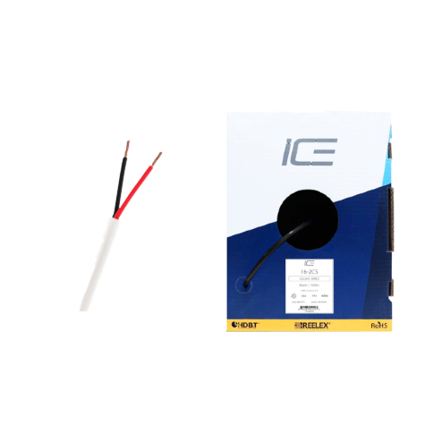 Ice Cable 16-2CS/BOX/WHT/1000 Câble 16-2 à épaisseur réduite - Boîte de 1000 pieds (Blanc)