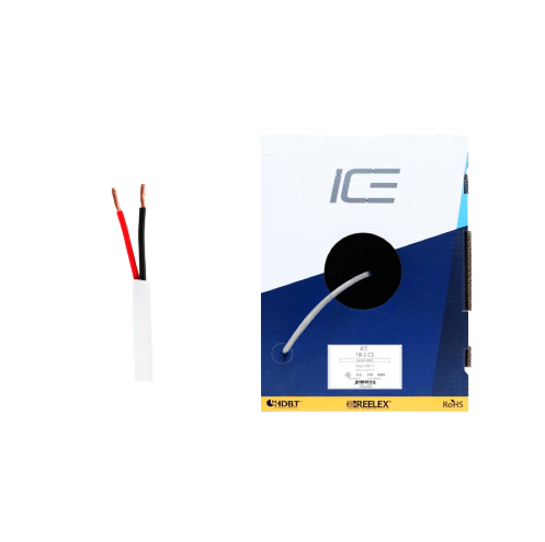 Ice Cable 18-2CS/BOX/WHT/1000 Câble 18-2 à épaisseur réduite – Boîte de 1000 pieds (Blanc)