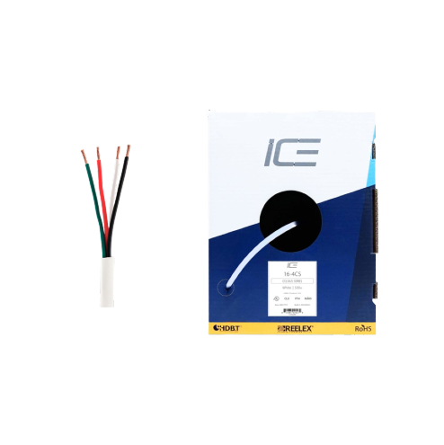 Ice Cable 16-4CS/BOX/WHT Câble 16-4 à épaisseur réduite – 152,4 m (Blanc)