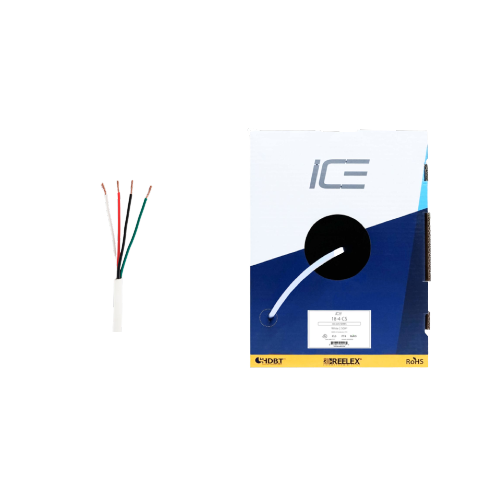 Ice Cable 18-4CS/BOX/WHT Câble 18-4 à épaisseur réduite – Boîte de 152,4 m (Blanc)