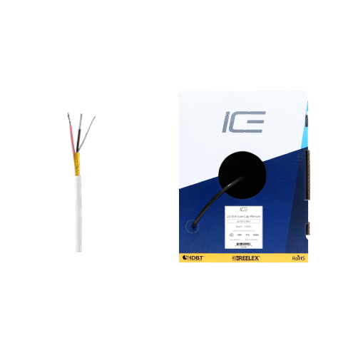 Ice Cable 22-2OS/LC/P/WHT 22-2 OS Low Cap Cable Plenum - 1000ft Box (White)