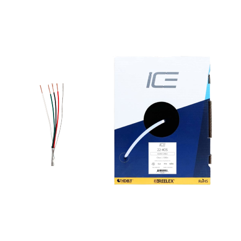 Ice Cable 22-4OS/BOX/CLR 22-4 OS Cable w/Drain - 1000ft Box (Clear)