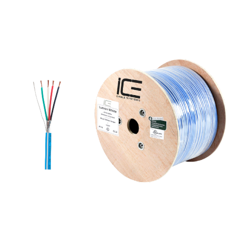 Ice Cable LUTRON/WHT 18-4 Lutron Cable - 1000ft Spool (White)