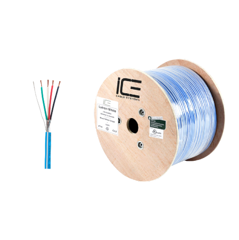 Ice Cable LUTRON/WHT 18-4 Câble Lutron - Bobine de 1000 pieds (Blanc)