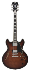 D'Angelico DAPDCBRBNS Guitare électrique semi-creuse (Brown Burst)