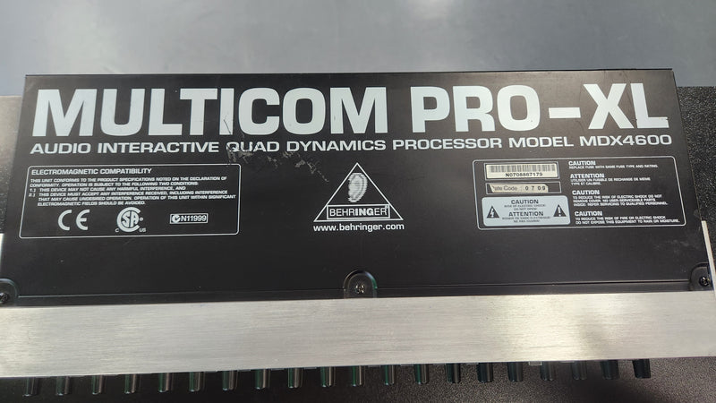 Behringer MDX4600 4 Channel Compressor Limiter And Peak Limiter (USED)