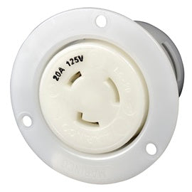 Marinco 205FO Female 125V/20A Twist-Lock Flanged Outlet