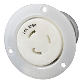 Marinco 206FO Female 250V/20A Twist-Lock Flanged Outlet