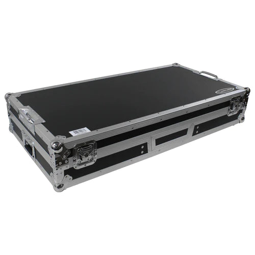 Odyssey FZGSLBM10WR Black Low Profile 10″ Format DJ Mixer and Two Battle Position Turntables Flight Coffin Case w/Wheels and Glide Platform