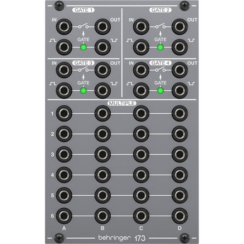 Behringer 173 QUAD GATE and Multiples Eurorack Module (DEMO)