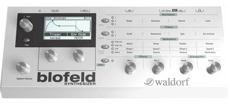 Waldorf BLOFELDDTWHITE Module de synthétiseur numérique de bureau avec modélisation analogique (blanc)