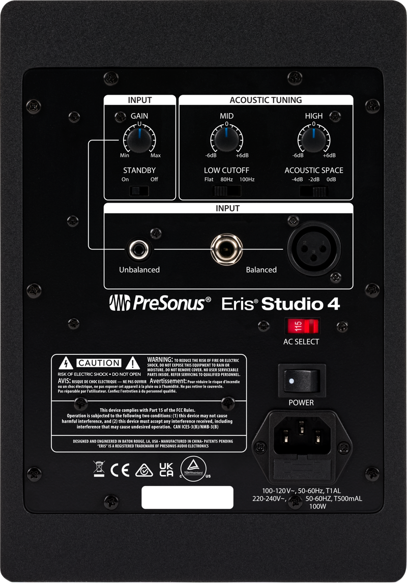 PreSonus ERIS STUDIO 4 Active Studio Monitor with EBM Waveguide - 4"