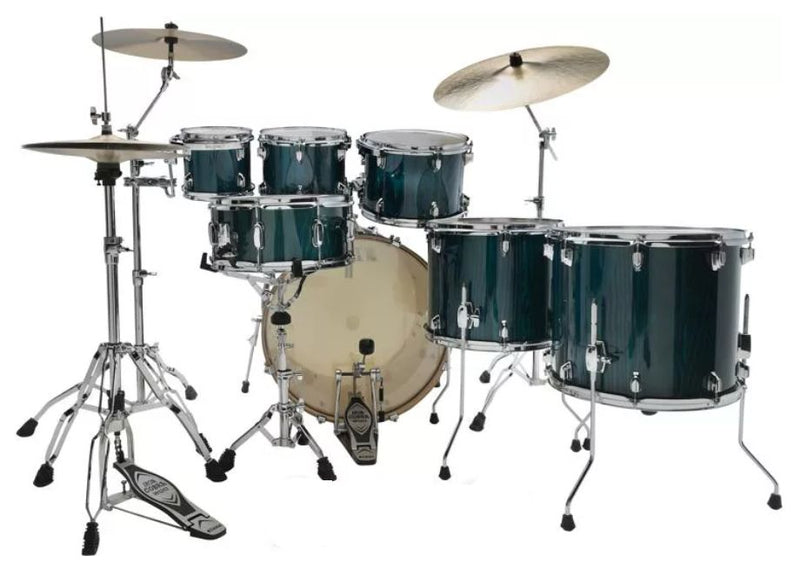Tama CL72SPGHP Superstar Classic Exotic 7-Piece Shell Pack (Gloss Sapphire Lacebark Pine)