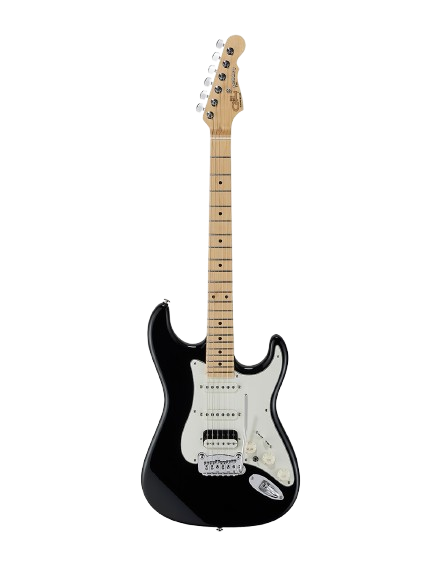 G&L FDLGYHB-JTB-MP Fullerton Deluxe Legacy HSS Electric Guitar (Jet Black)
