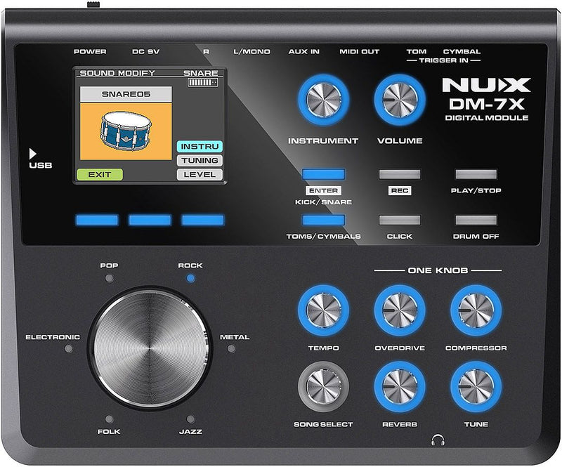 NuX DM-7X Batterie numérique professionnelle avec toutes les têtes maillées