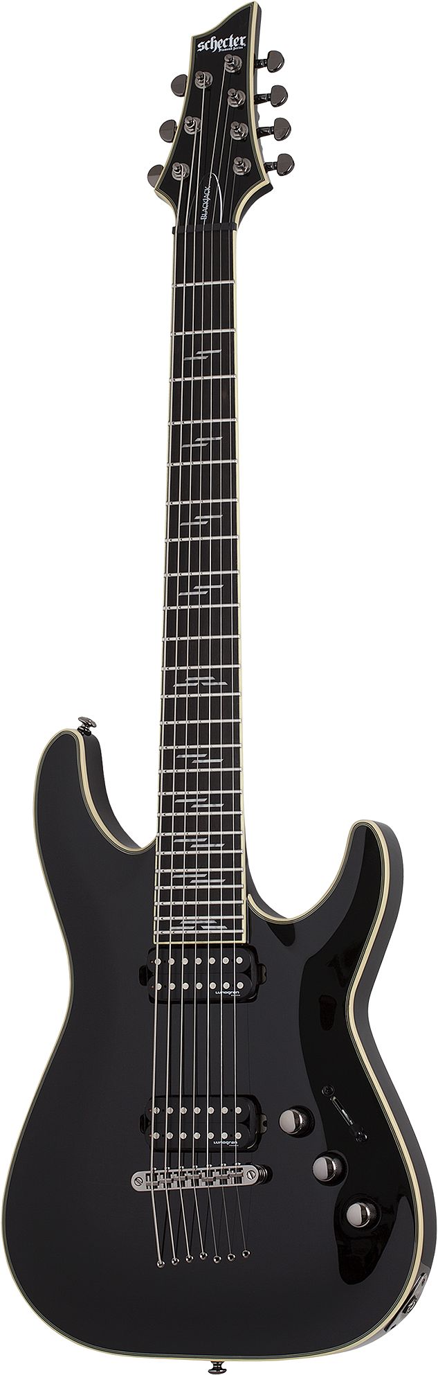 Schecter C-7 Blackjack Series 7 Strings Electric Guitar (Gloss Black) (USED)