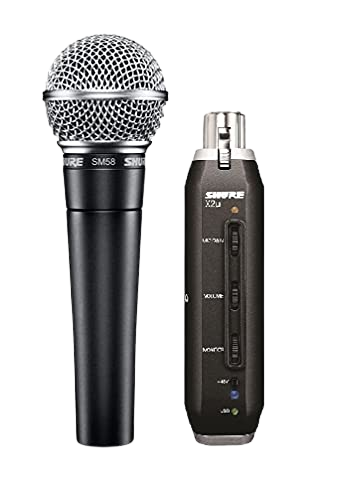 Microphone portable Shure SM58-X2U avec adaptateur XLR vers USB