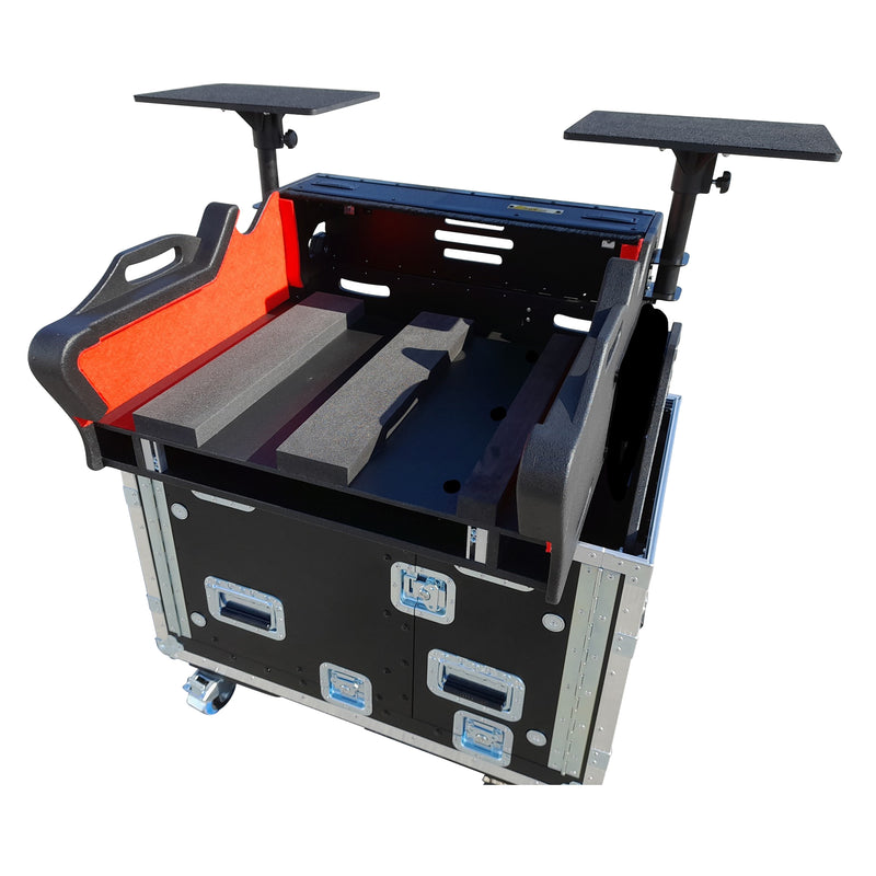 ProX XZF-YDM7EX1U LMA Yamaha DM7-EX Flip-Ready Hydraulic Console Retracting Lifting 1U Rack Space Flight Case