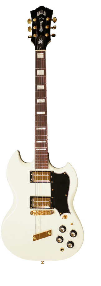 Guild POLARA S-100 USA Artist Edition Kim Thayil de Soundgarden Guitare électrique (Blanc)