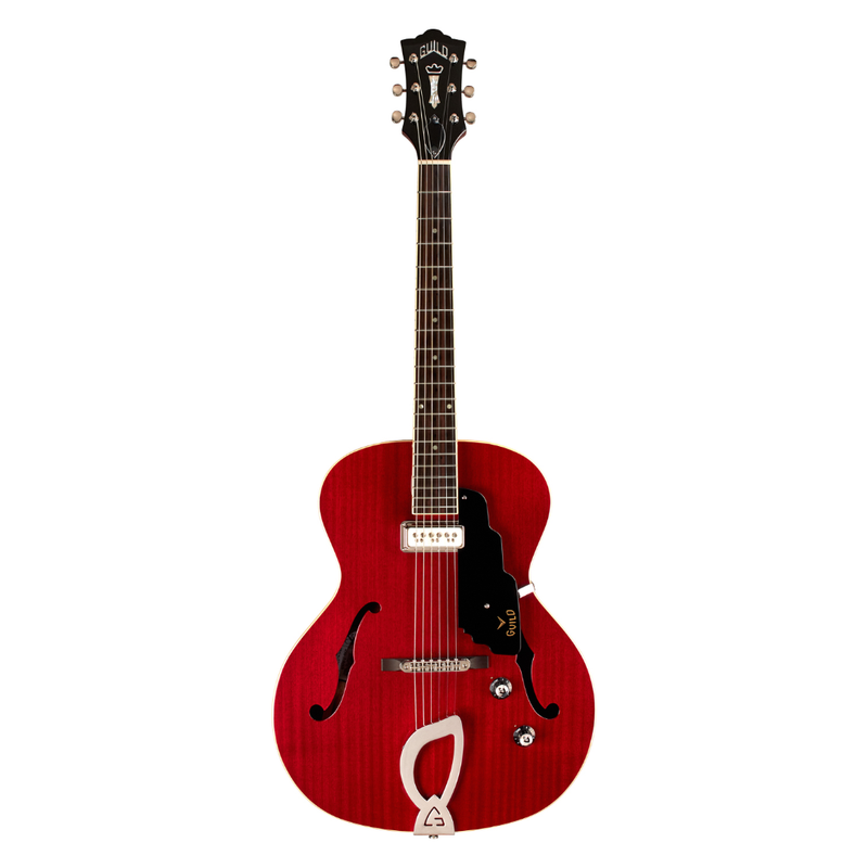 Guild T-50 SLIM DYNASONIC Hollow Body Electric Guitar (Cherry Red)