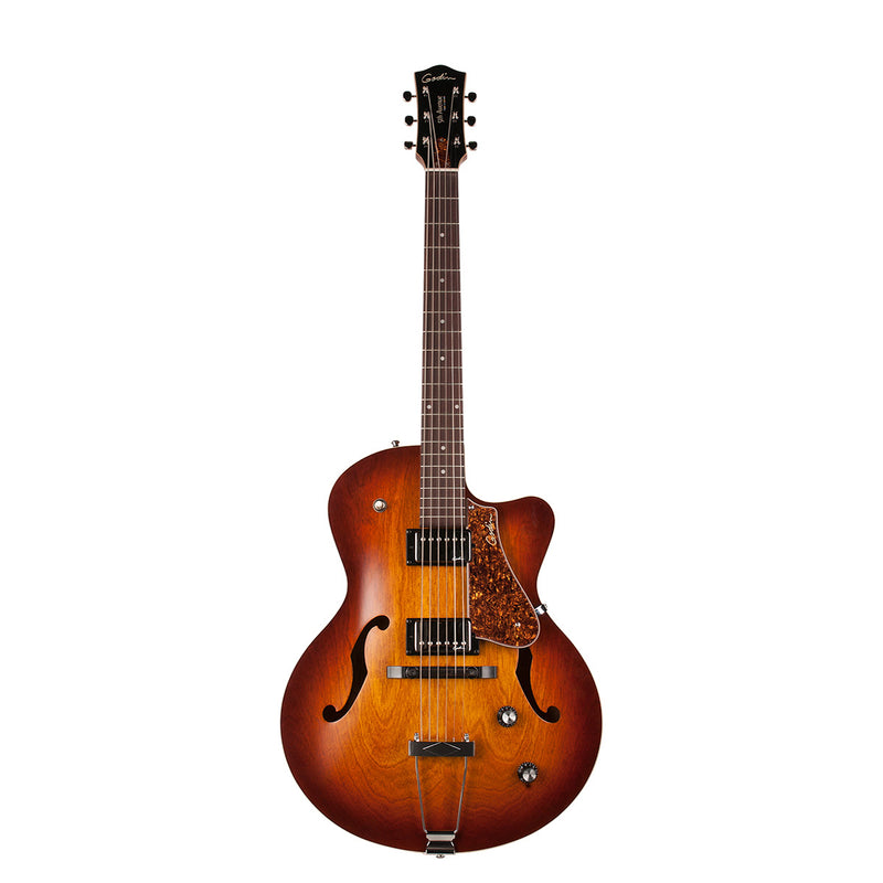 Godin Guitars 5TH AVENUE CW Kingpin II HB Guitare électrique semi-creuse (Cognac Burst)