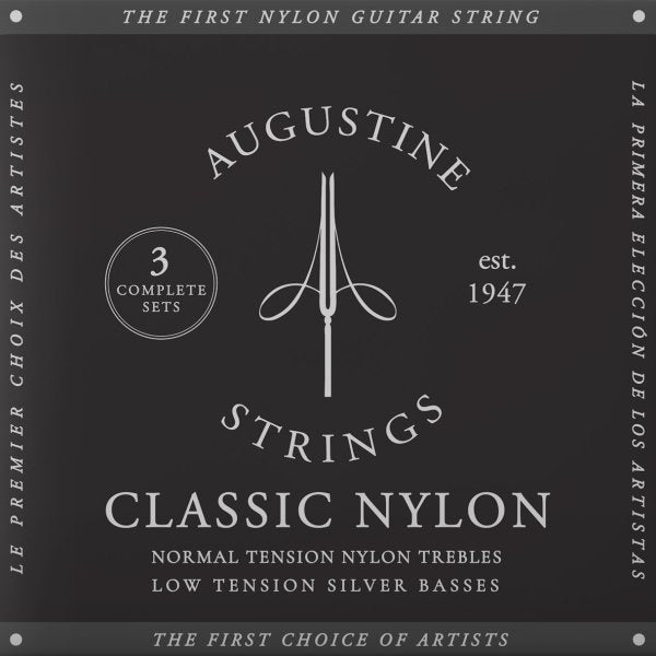 Augustine 3XABK-S Low Tension Classic/Black Strings - 3 Pack