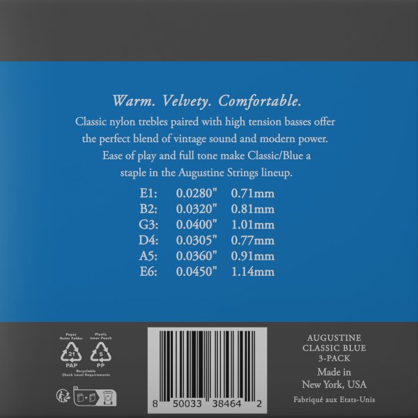 Augustine 3XABL High Tension Classic/Blue Strings - 3 Pack