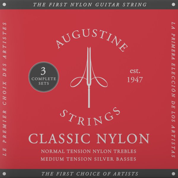 Augustine 3XARD Medium Tension Classic/Red Strings - 3 Pack