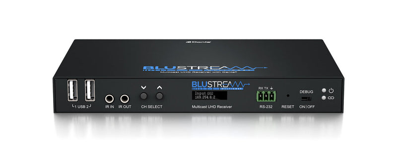 Blustream IP250UHD-RX 10Gbps AVoIP Receiver Over 1Gb Network With Dante