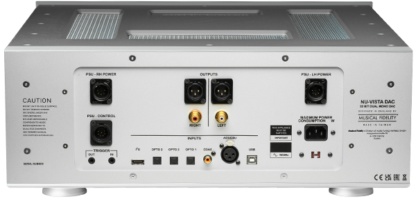 Musical Fidelity MUFTUBNUDACSI NU-VISTA DAC high-end DAC with Upsampling and Balanced Class A Nuvistor Output Stage (Silver)
